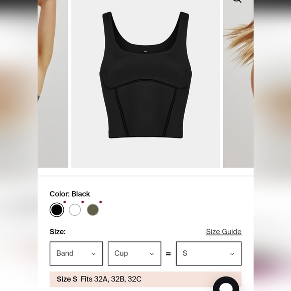 Knix HiTouch Active Contour Tank Top Black Small (Fits 32A, 32B, 32C) - Picture 13 of 16